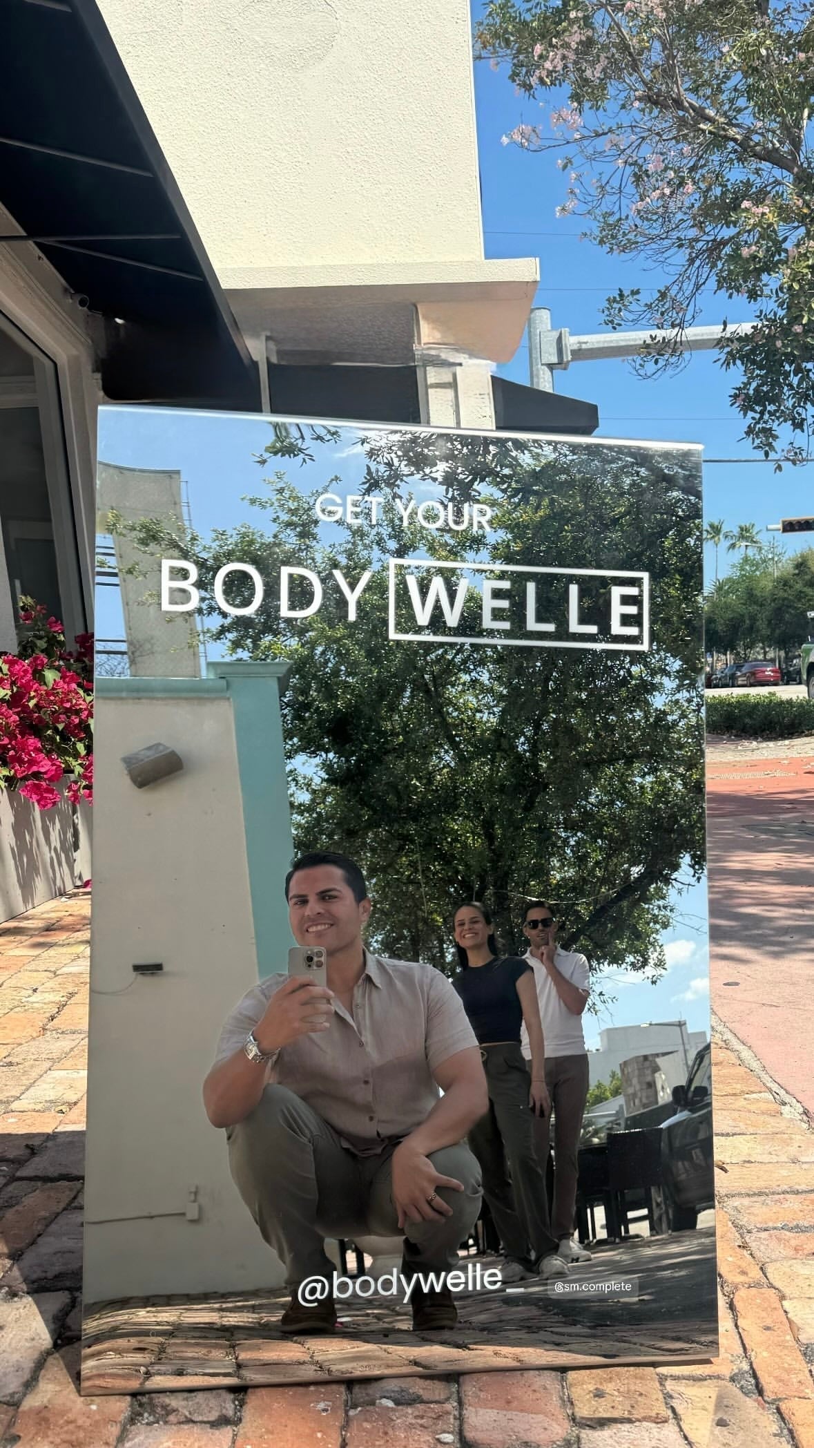 Bodywelle - Mirrored Stainless Steel A-Frame Sidewalk Sign