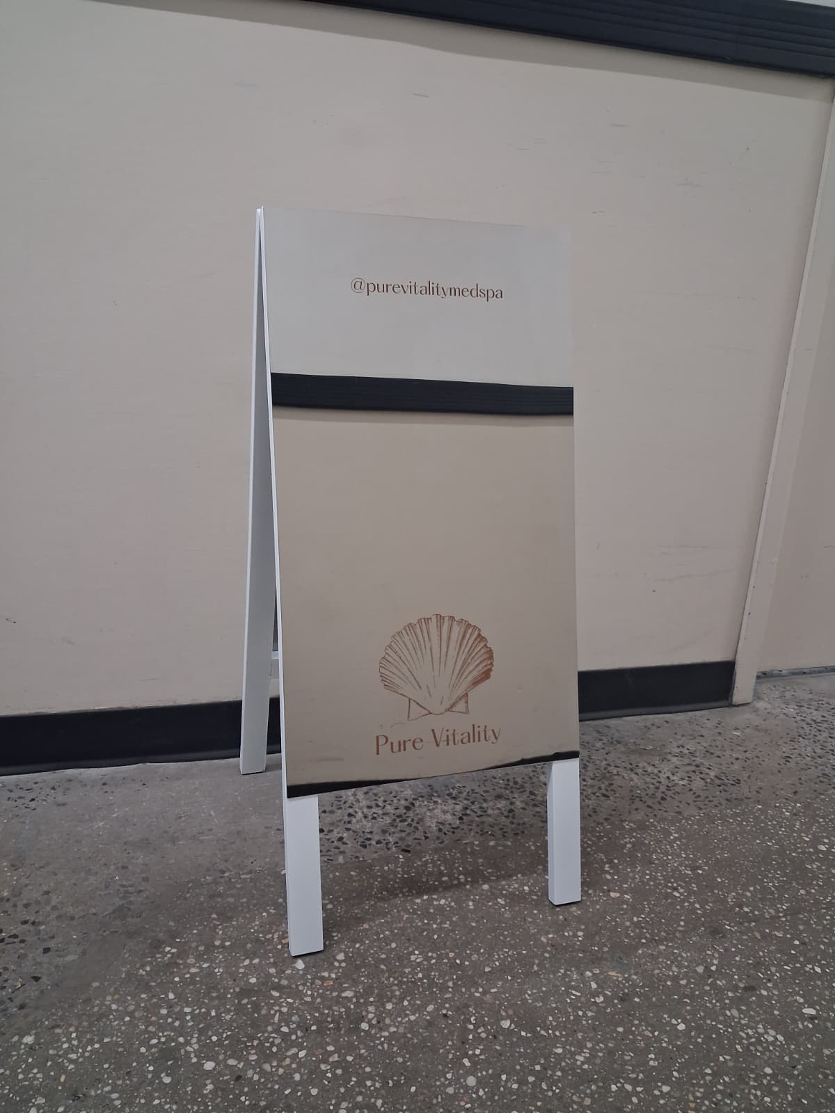 Pure Vitality - Mirrored A-Frame Sandwich Board Sign