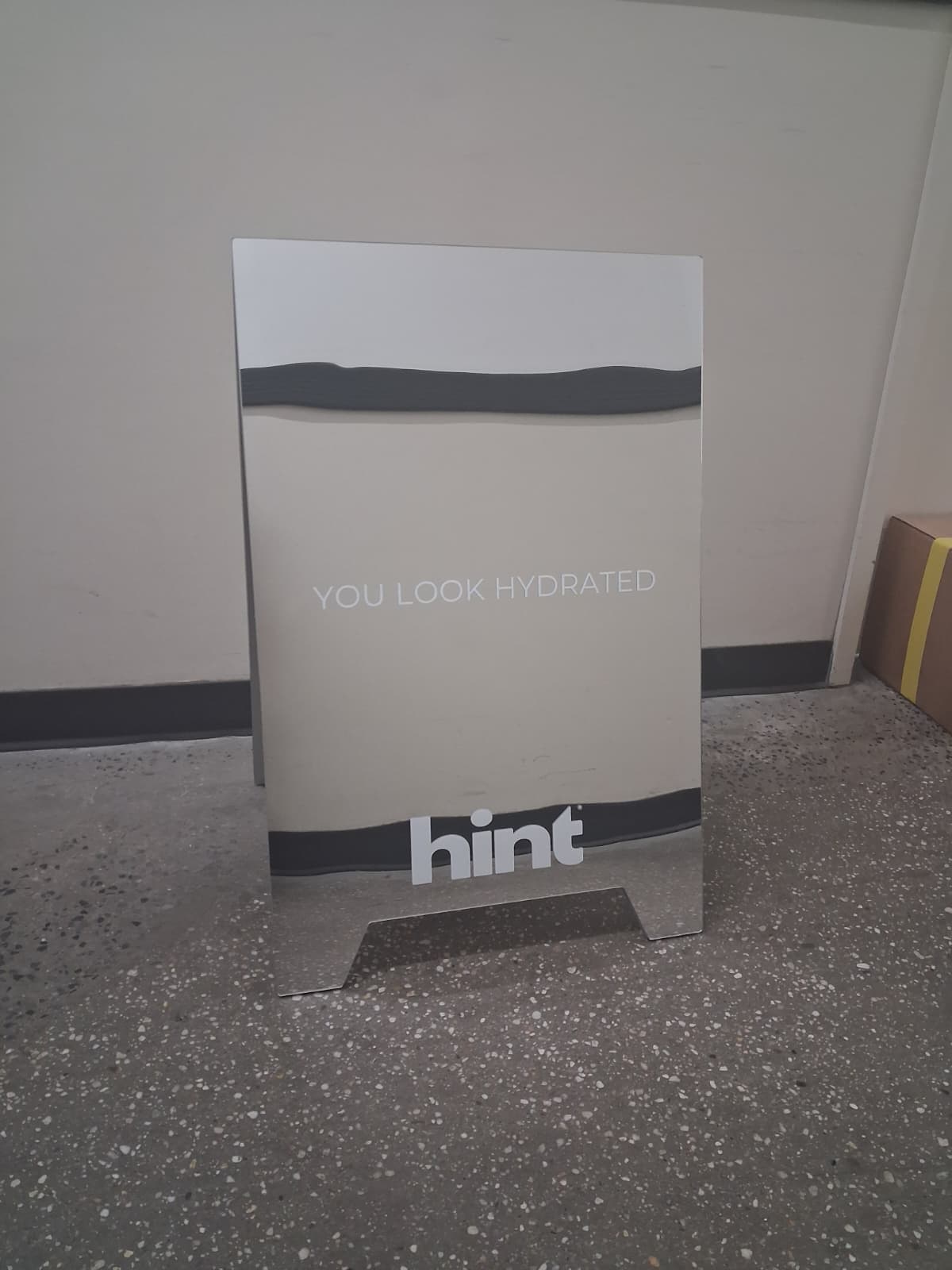 Mirrored Acrylic A-Frame Sandwich Board Sign - hint
