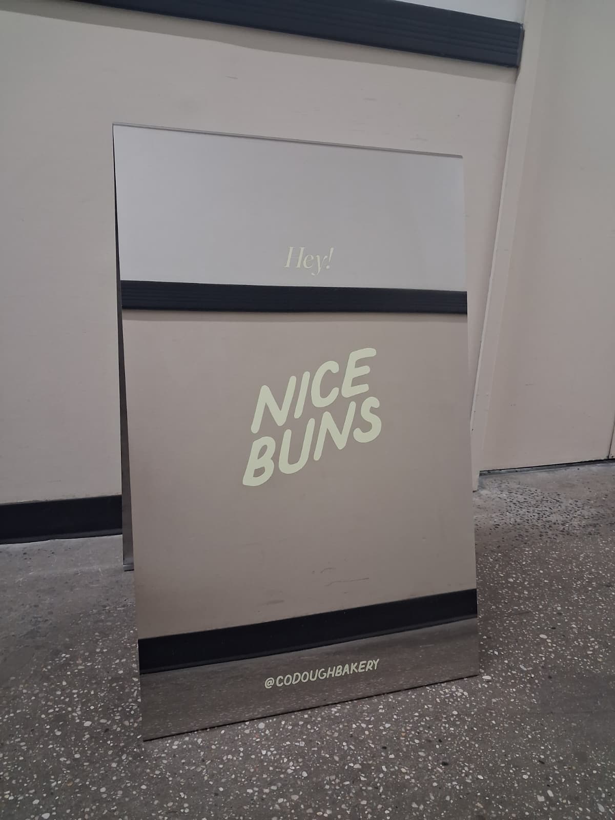 Mirrored Stainless Steel A-Frame Sidewalk Sign - CoDough Bakery