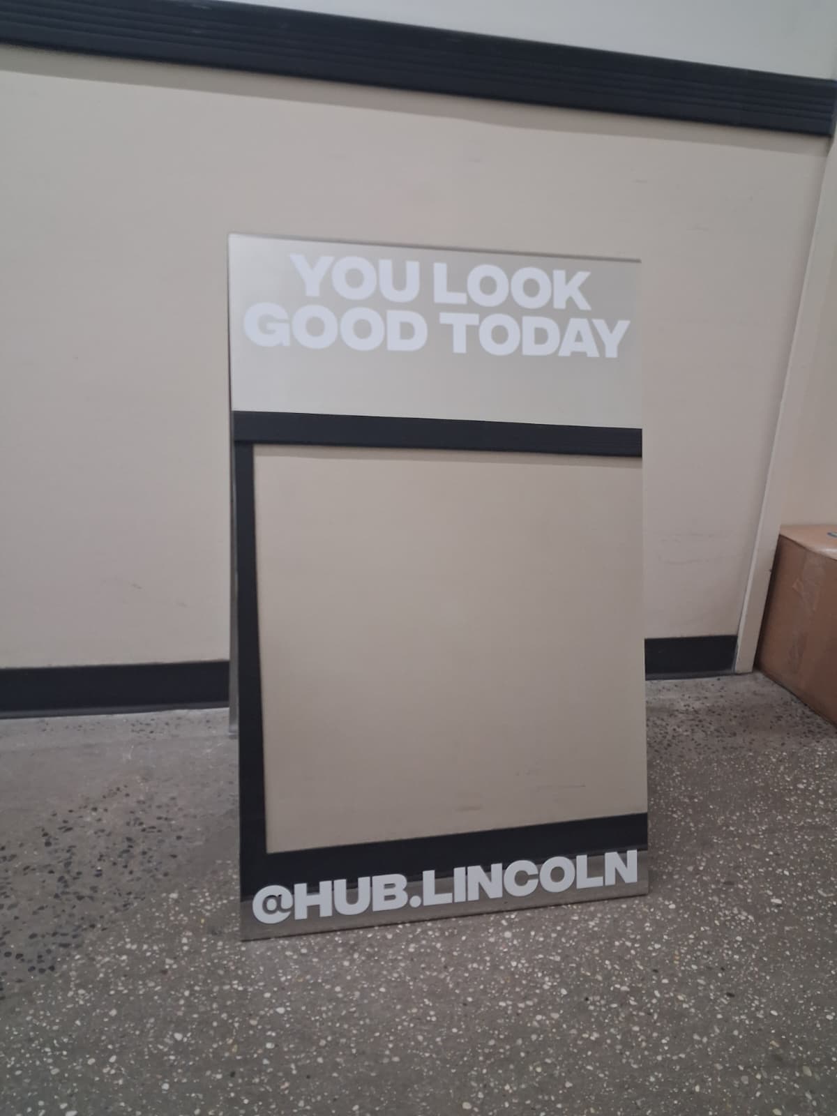 Mirrored Stainless Steel A-Frame Sidewalk Sign - Hub Lincoln