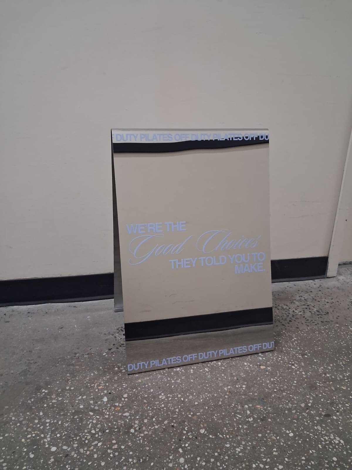 Mirrored Stainless Steel A-Frame Sidewalk Sign