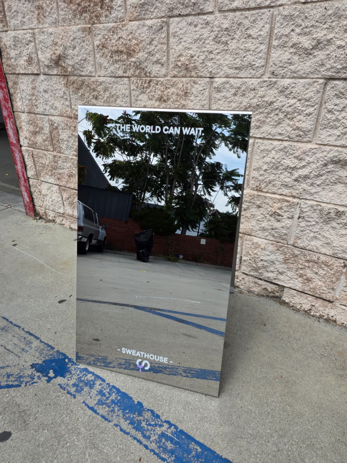  Mirrored Stainless Steel A-Frame Sidewalk Sign 