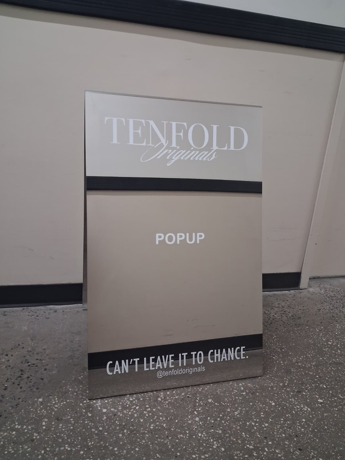 Mirrored Stainless Steel A-Frame Sidewalk Sign - Tenfold Originals