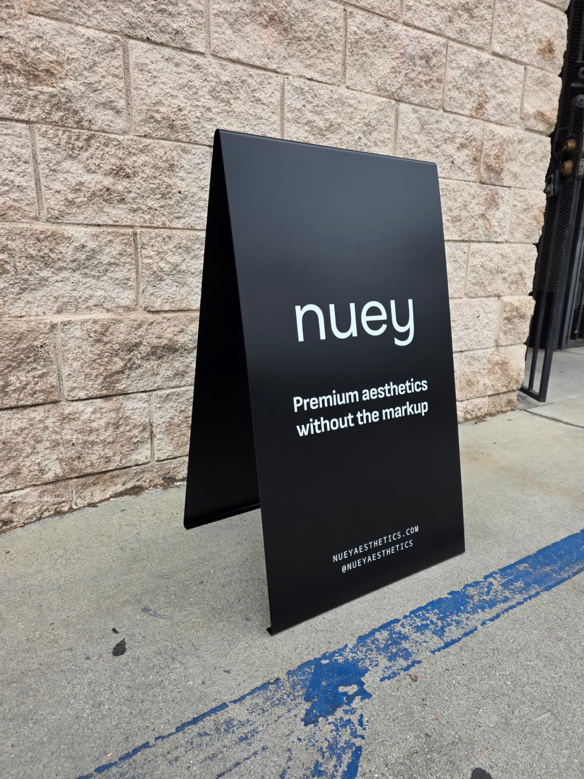 Black Stainless Steel A-Frame Sidewalk Sign - Nuey Aesthetics