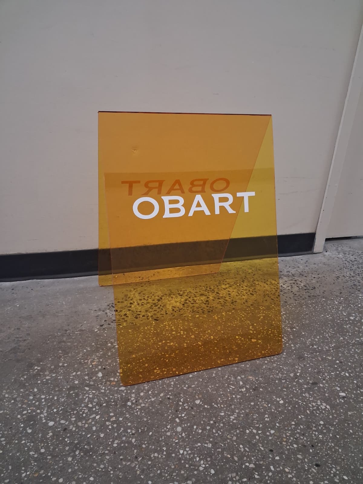 OBART Transparent Acrylic Sign