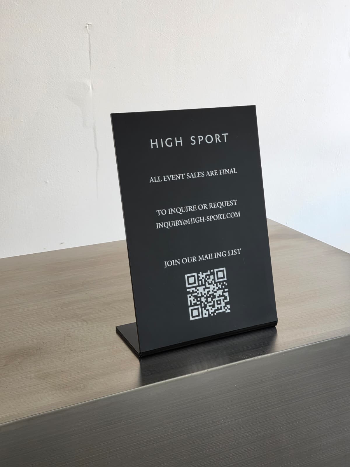 Retail Tabletop Sign Ideas: High Sport's Custom Acrylic Display Stand