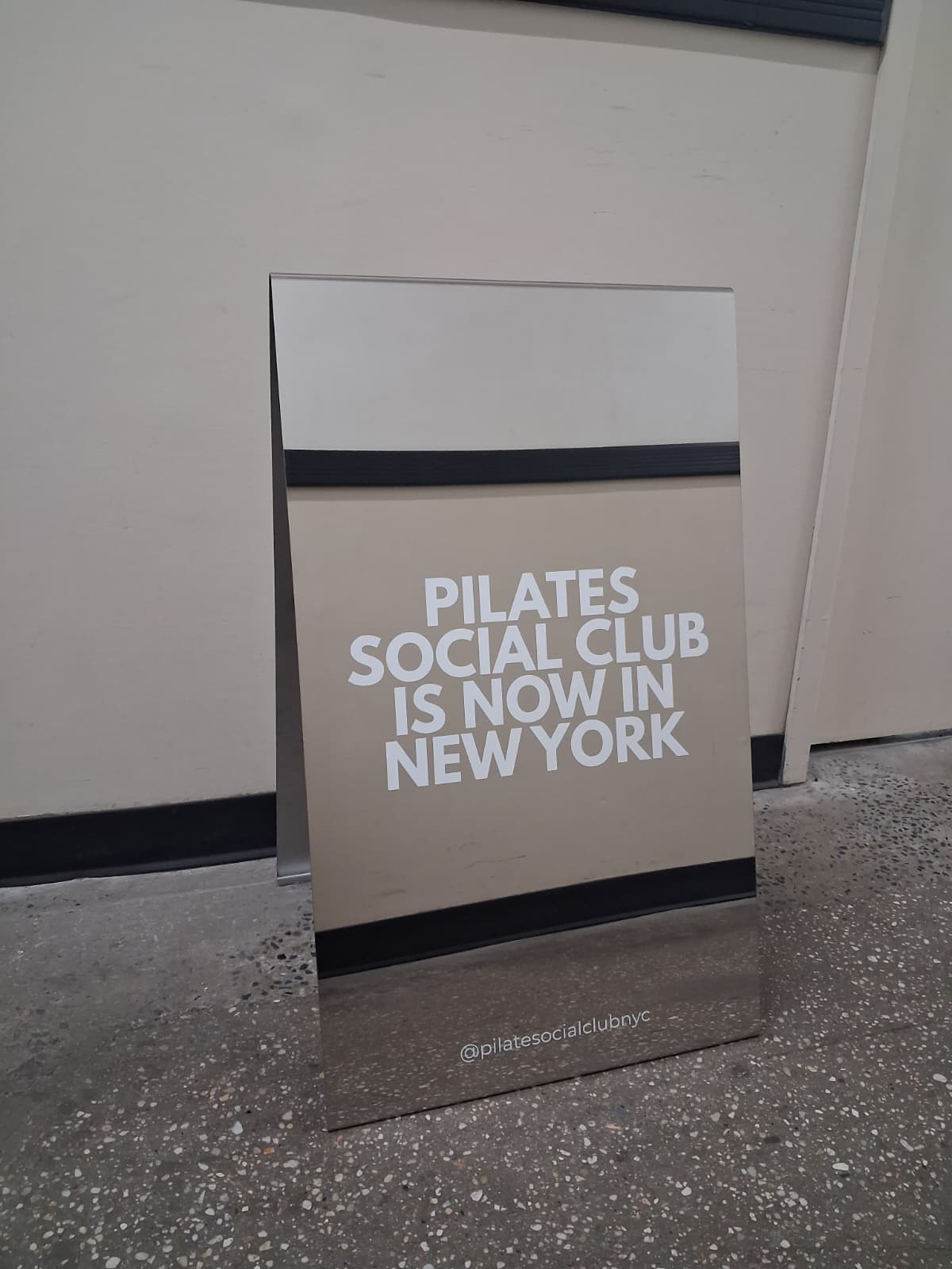 Pilates Social - Mirrored Stainless Steel Sidewalk Sign