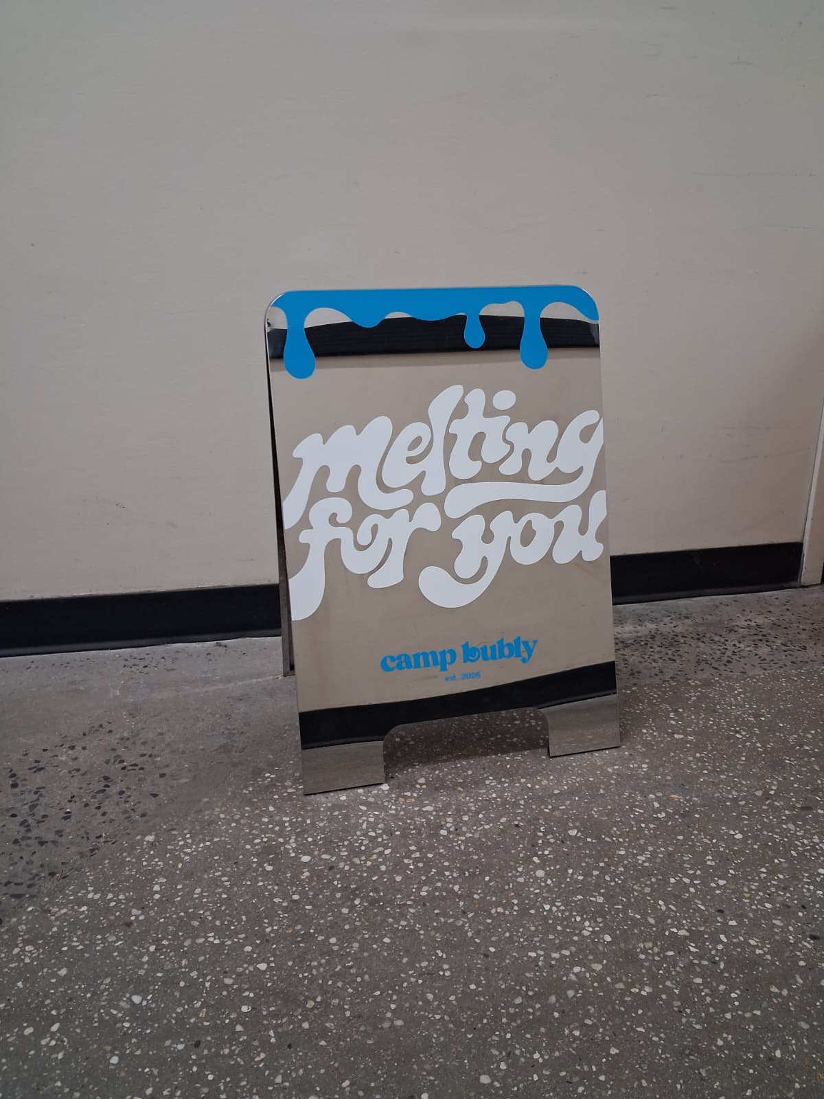 Rounded Mirror A-Frame Sandwich Board Sign