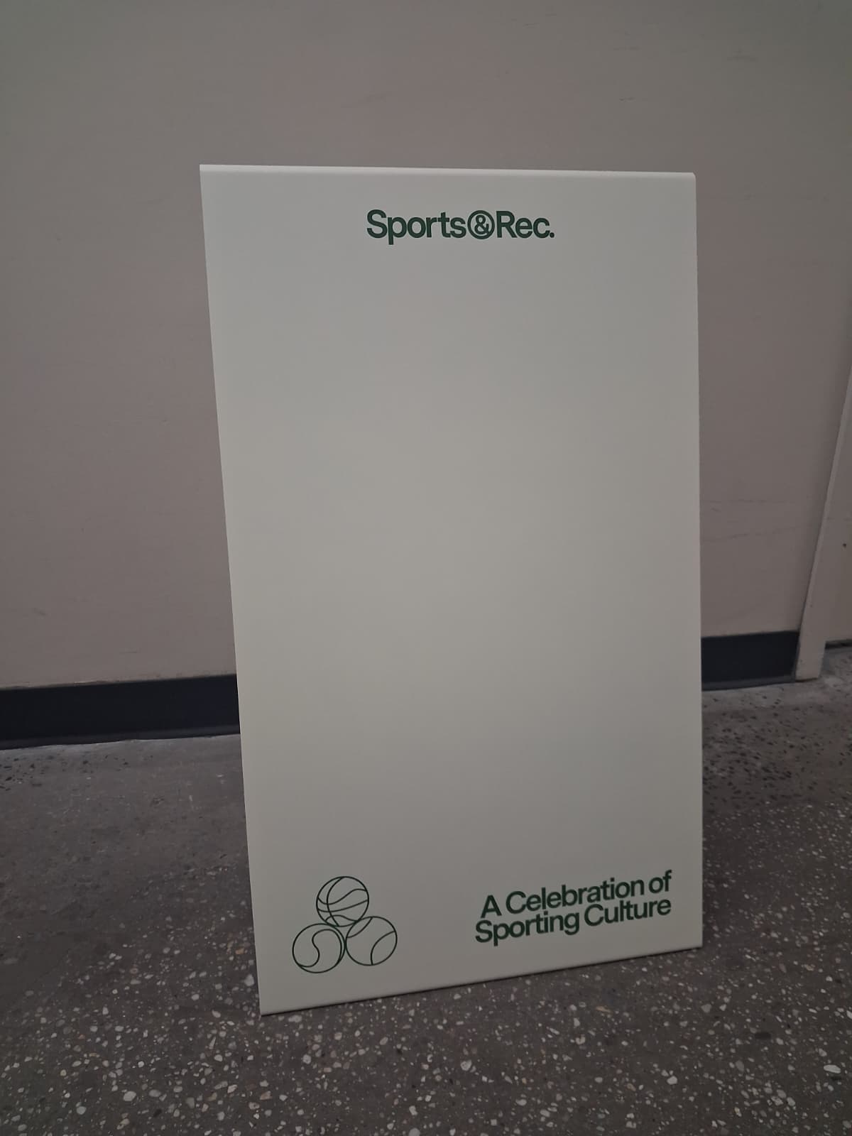 Sports & Rec - Cream Stainless Steel A-Frame Sidewalk Sign 1
