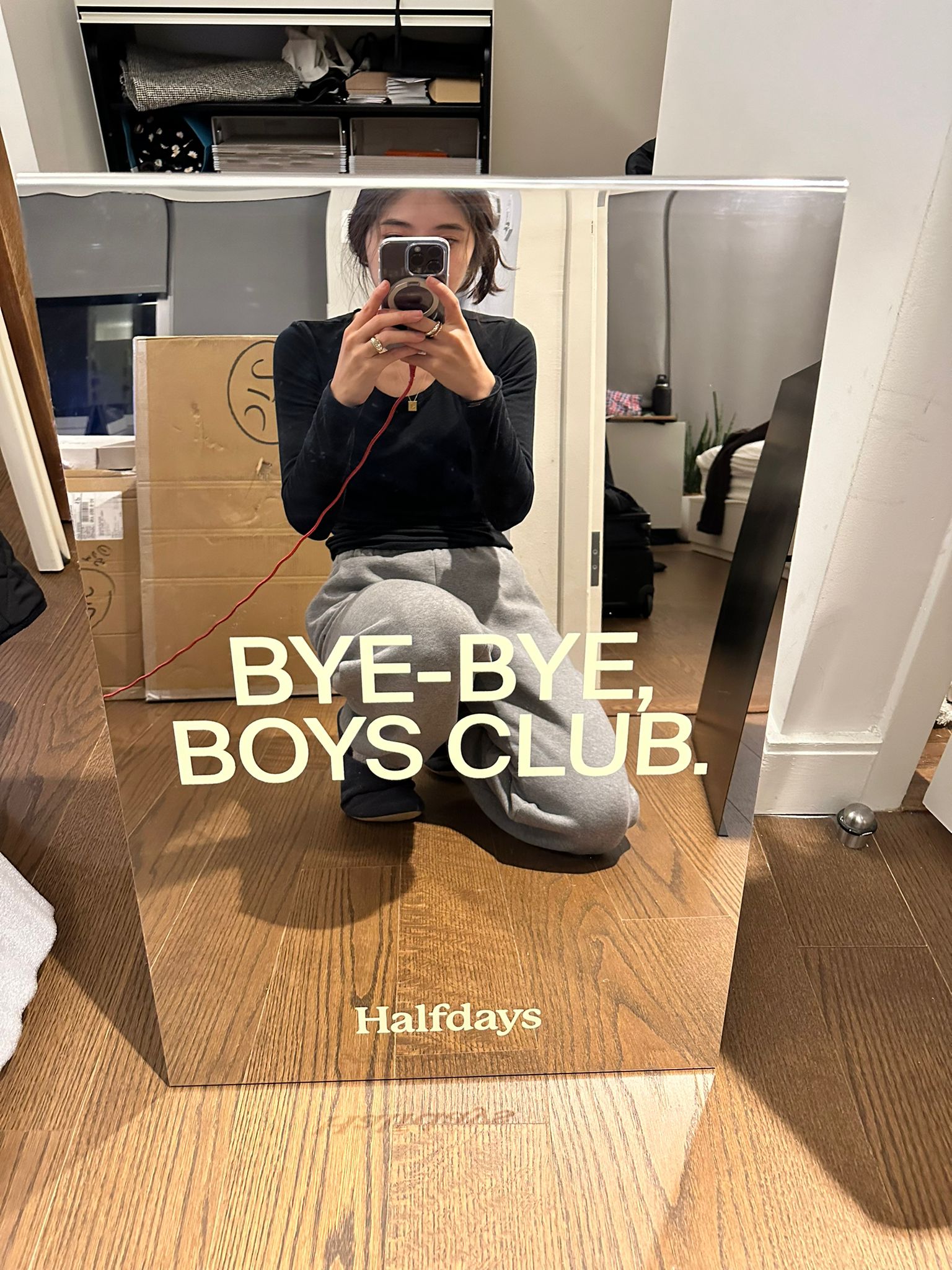 Halfdays - Mirrored Stainless Steel A-Frame Sidewalk Sign