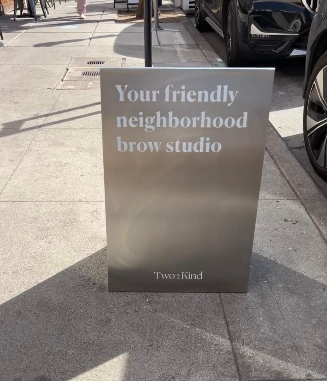 Two of a Kind - Stainless Steel A-Frame Sidewalk Sign