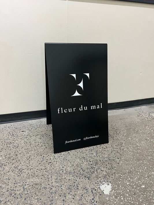 Fleur du mal - Black Stainless Steel A-Frame Sidewalk Sign