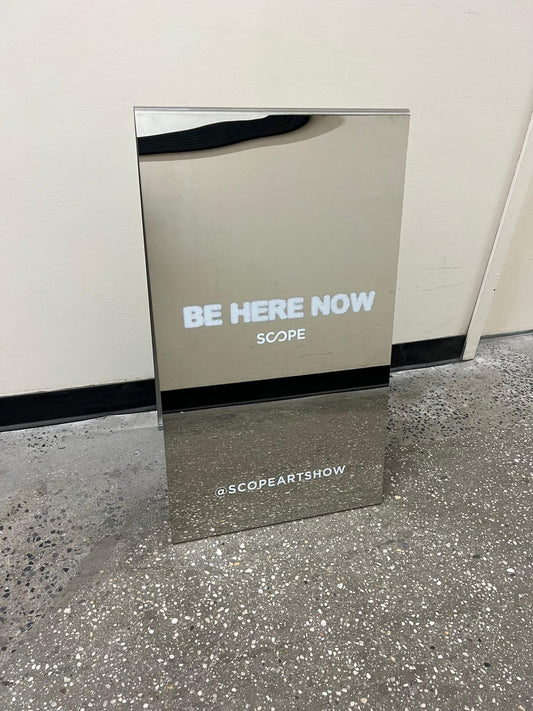 SCOPE Art Show - Mirrored Stainless Steel A-Frame Sidewalk Sign