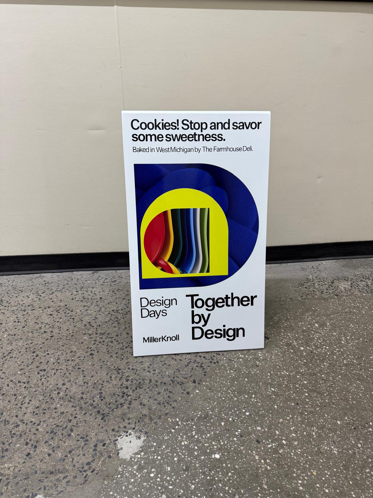 MillerKnoll - White Stainless Steel A-Frame Sidewalk Sign