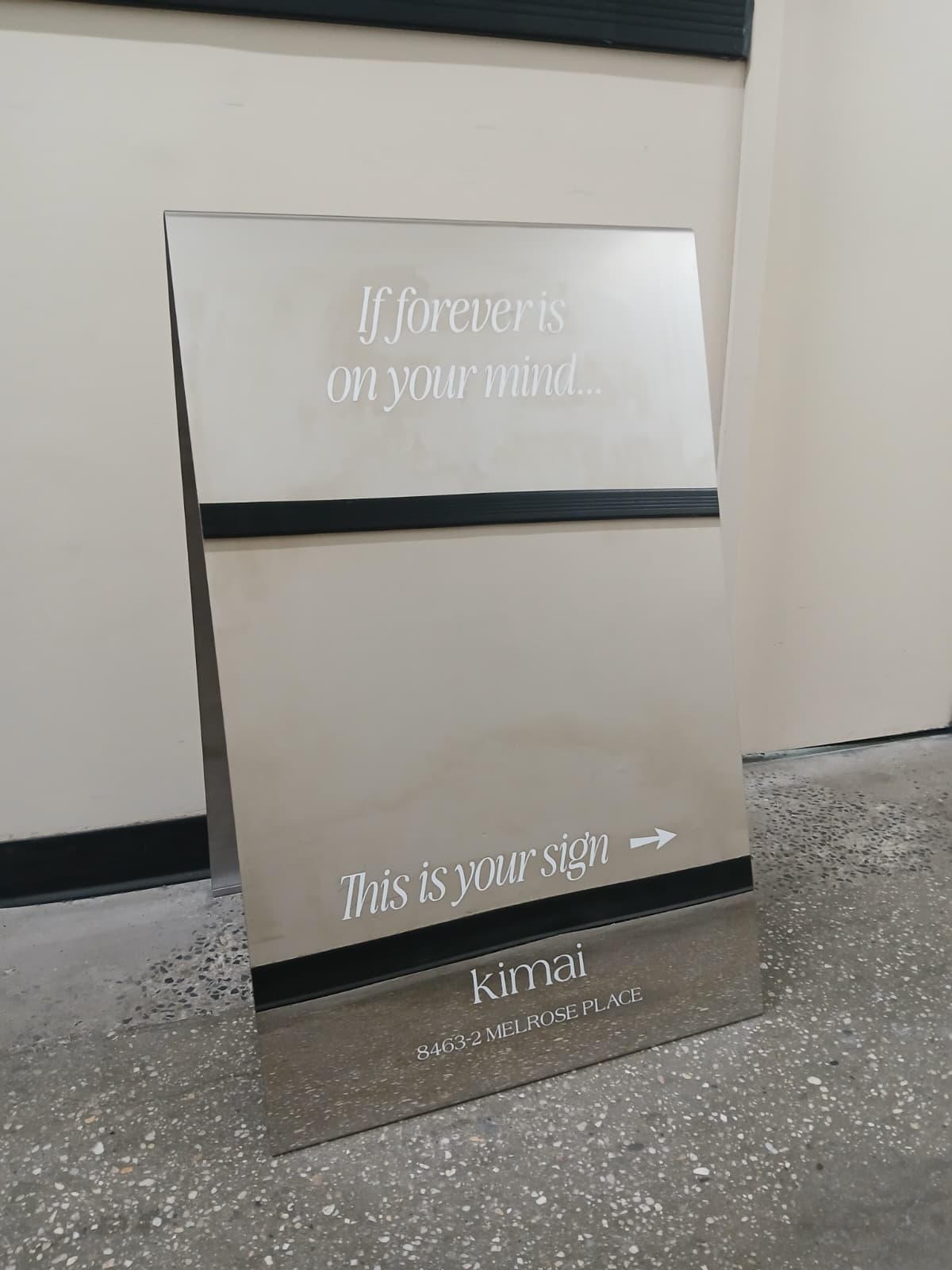 Kimai - Mirrored Stainless Steel A-Frame Sidewalk Sign