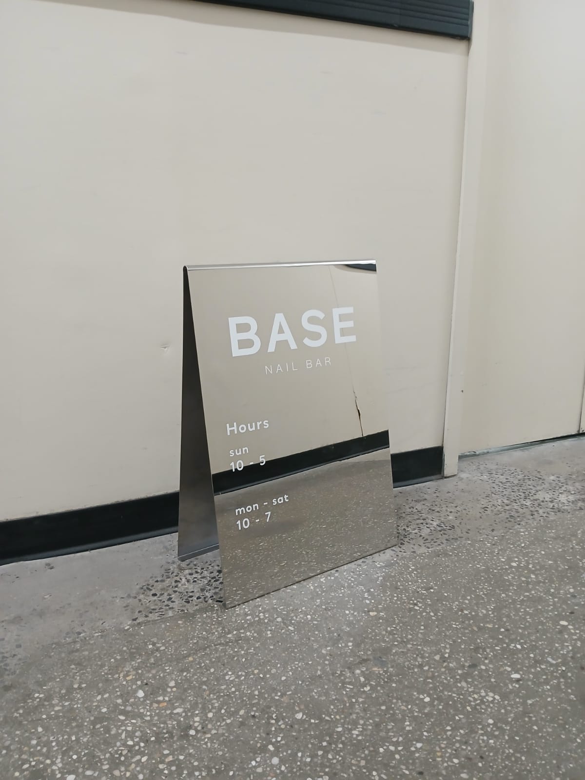 Base - Mirrored Stainless Steel A-Frame Sidewalk Sign