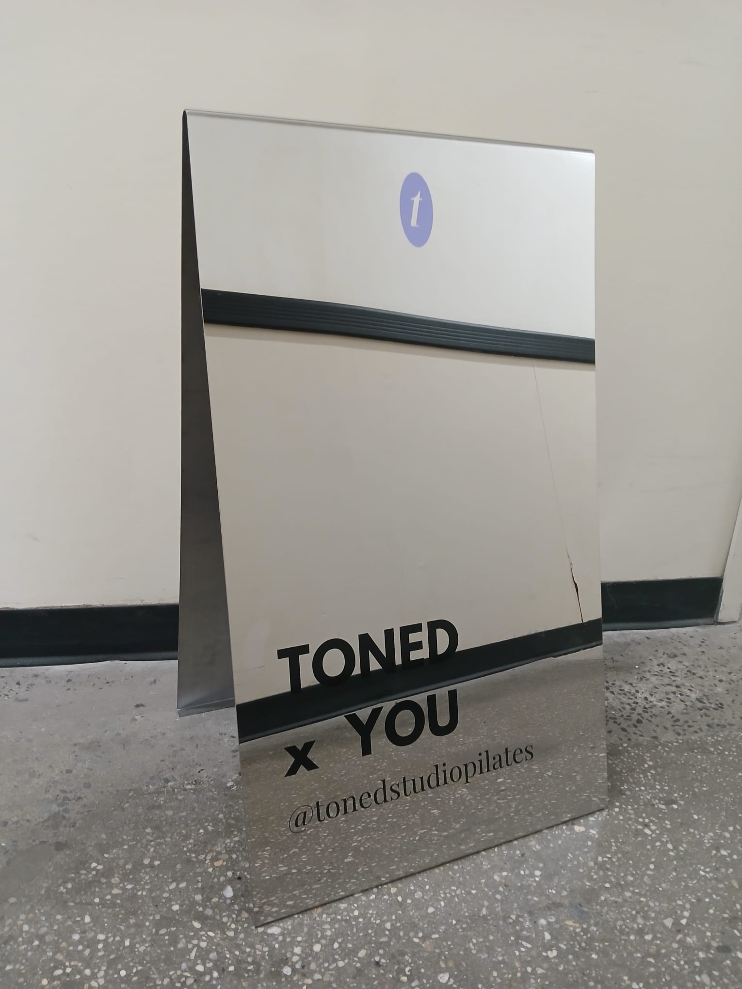 Mirrored Stainless Steel A-Frame Sidewalk Sign