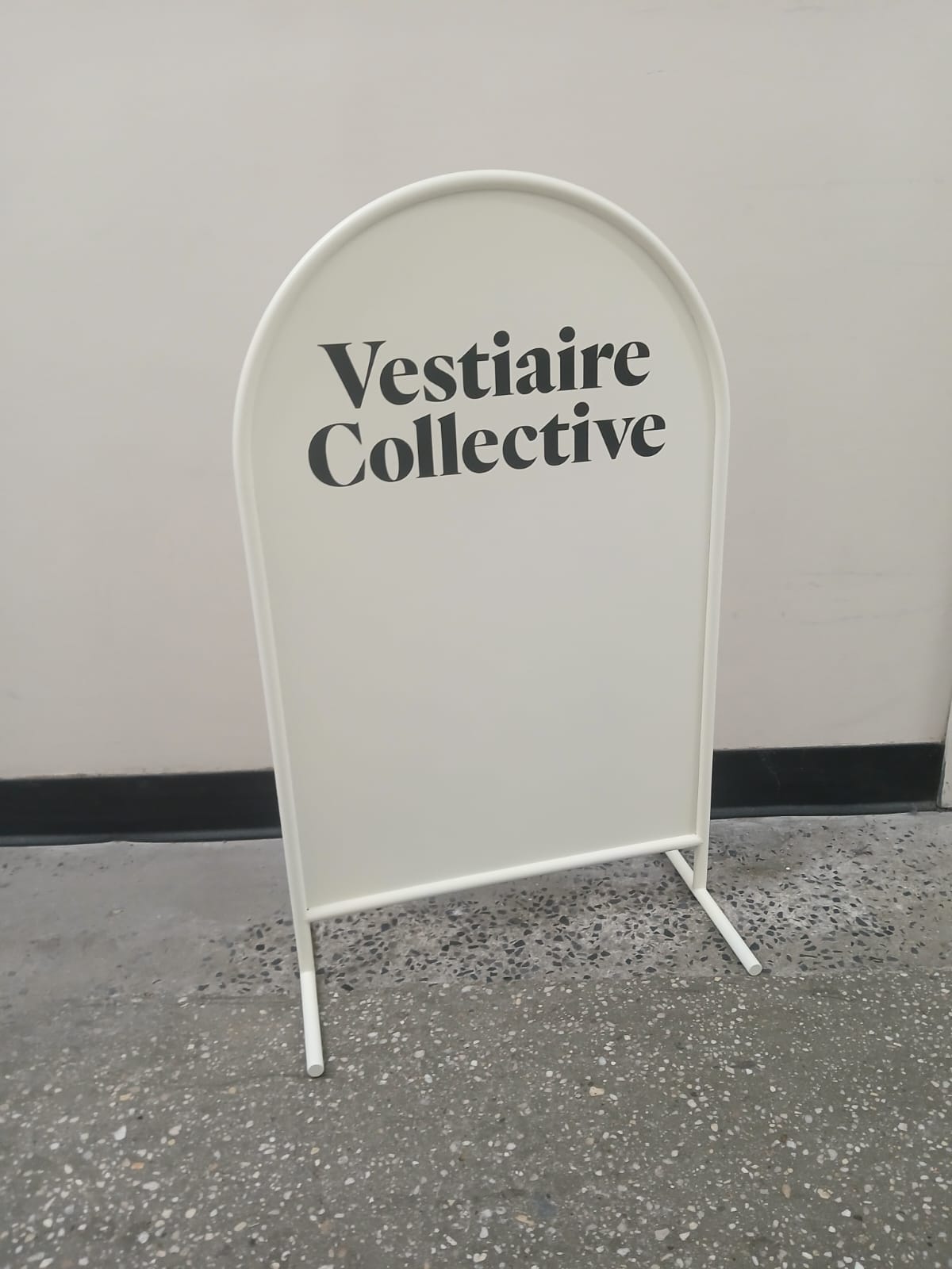 Rounded Cream Stainless Steel Standing Sign