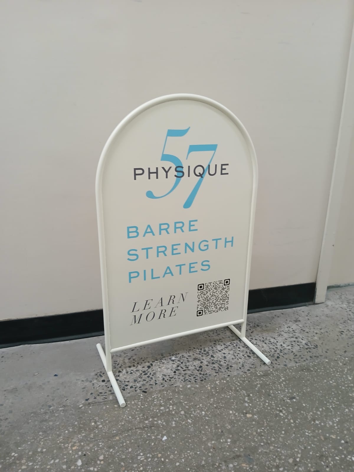 Rounded Cream Stainless Steel Standing Sign