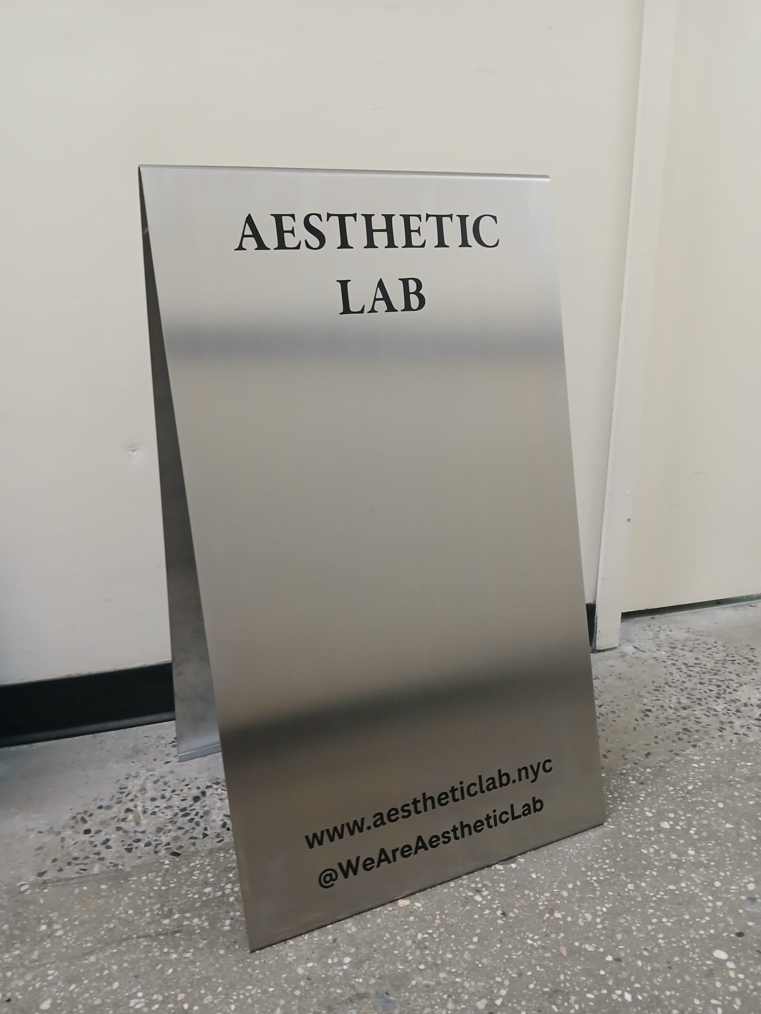 Brushed Stainless Steel A-Frame Sidewalk Sign
