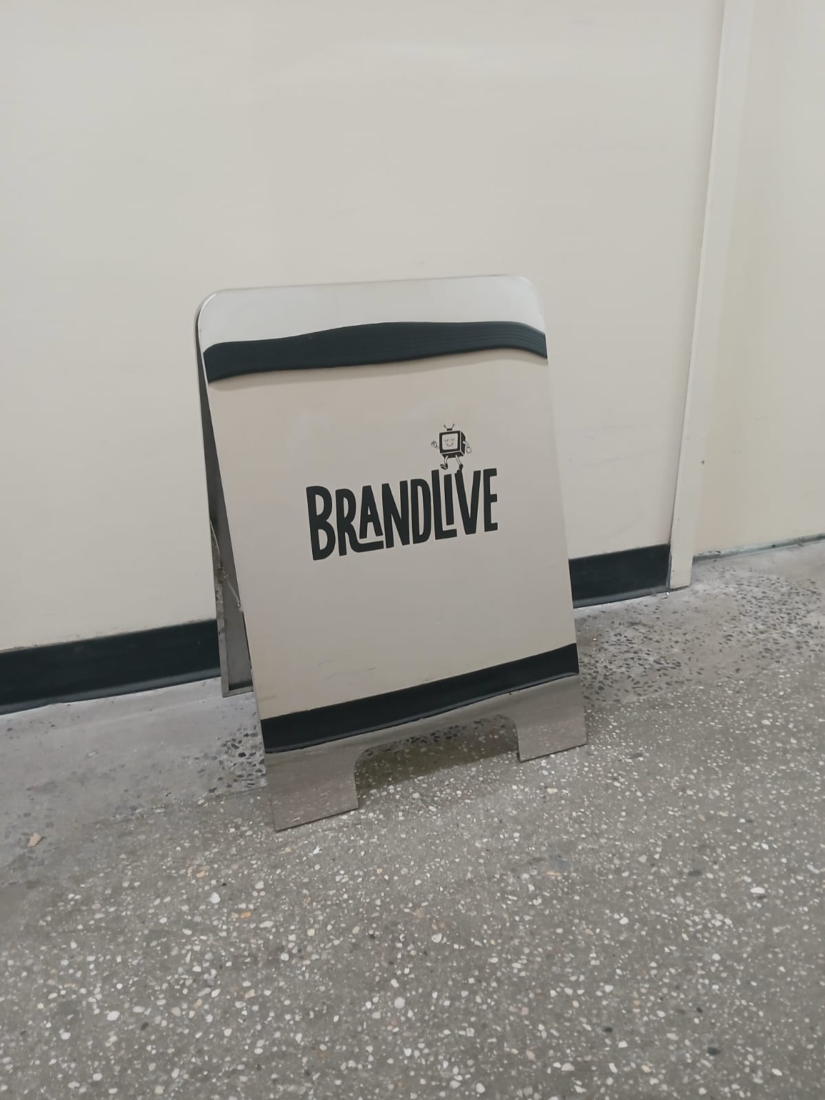 Rounded Stainless Steel A-Frame Sandwich Board Sign