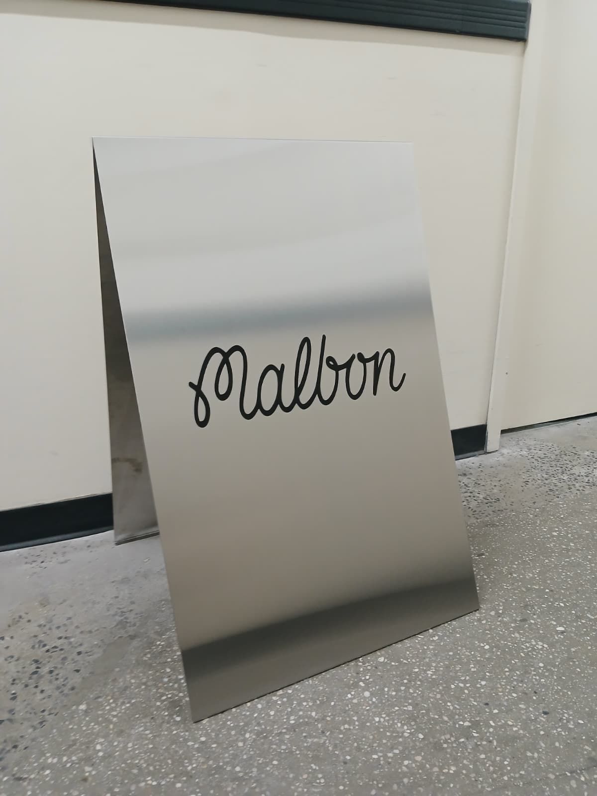 Brushed Stainless Steel A-Frame Sidewalk Sign
