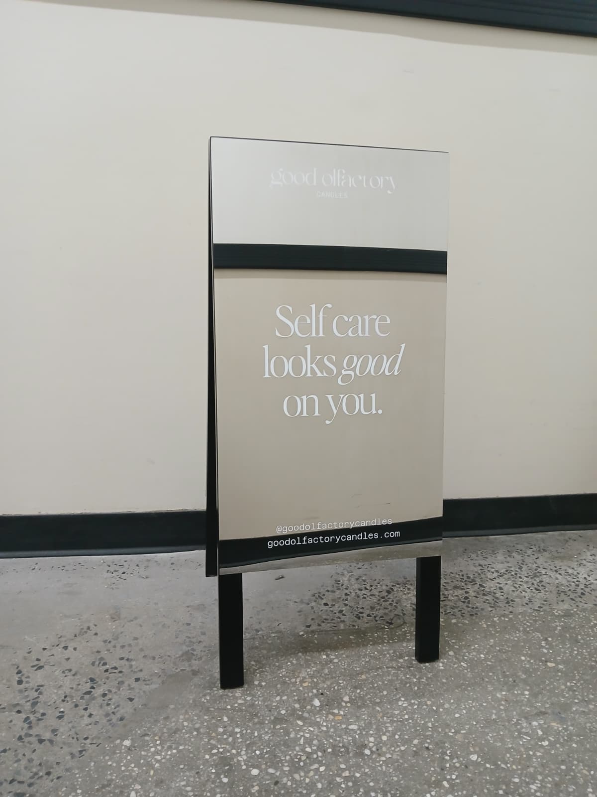 Mirrored A-Frame Sandwich Board Sign