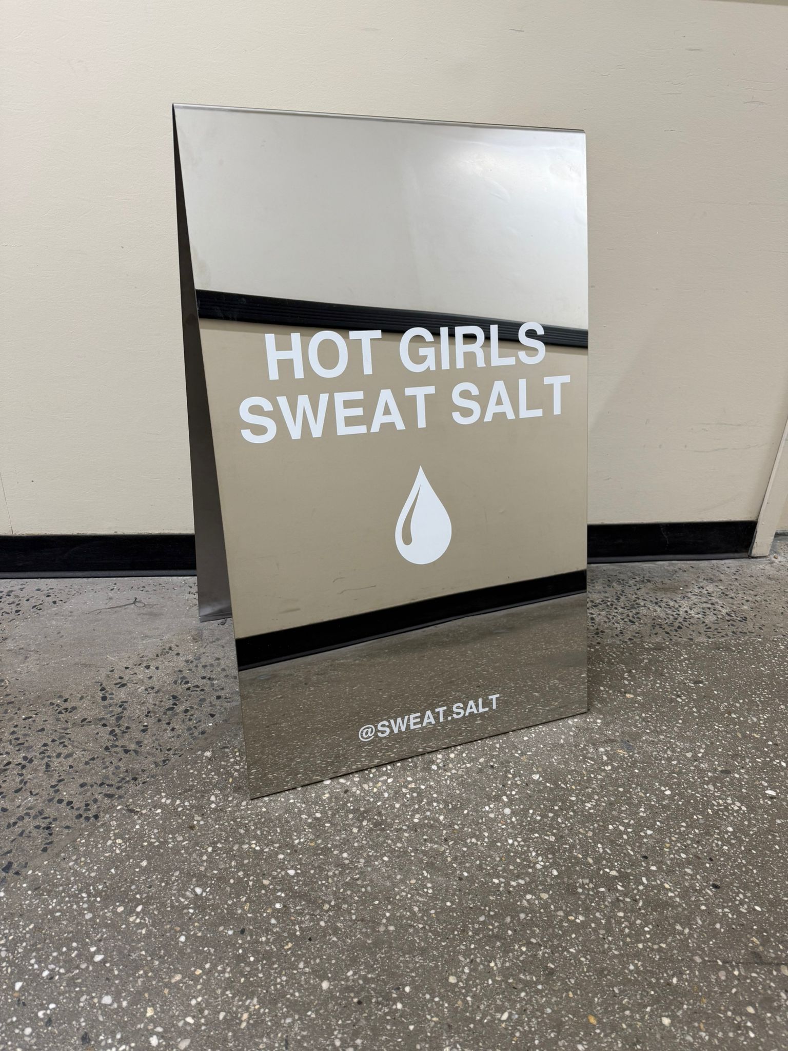 Mirrored Stainless Steel A-Frame Sidewalk Sign