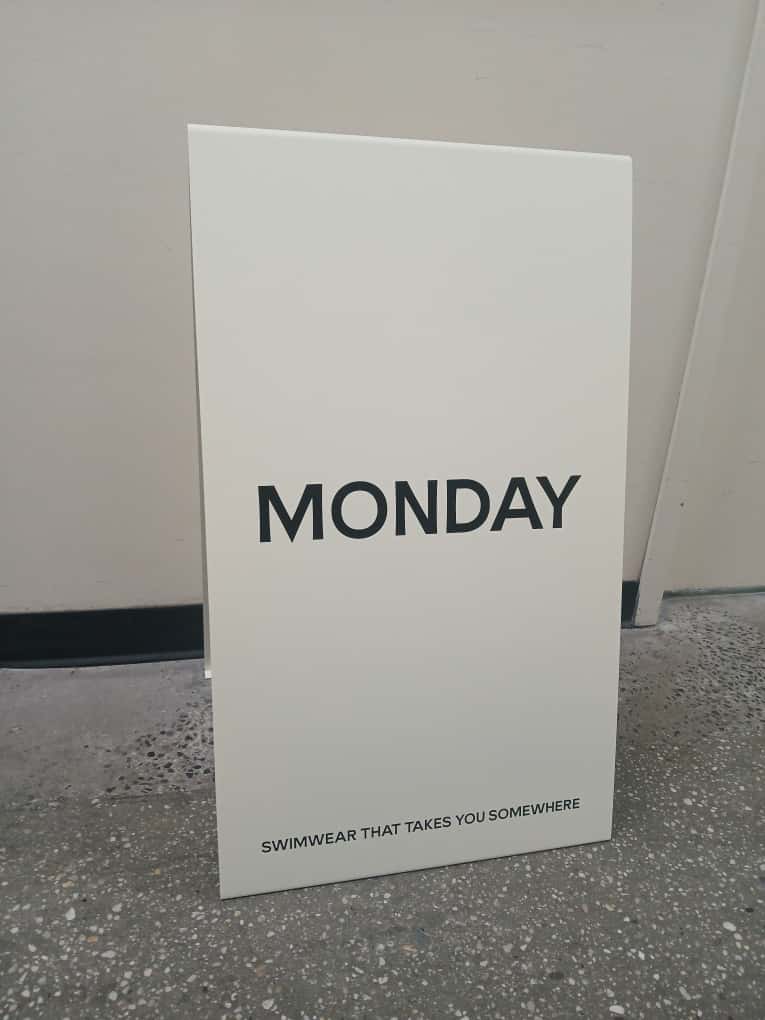 Cream Stainless Steel A-Frame Sidewalk Sign