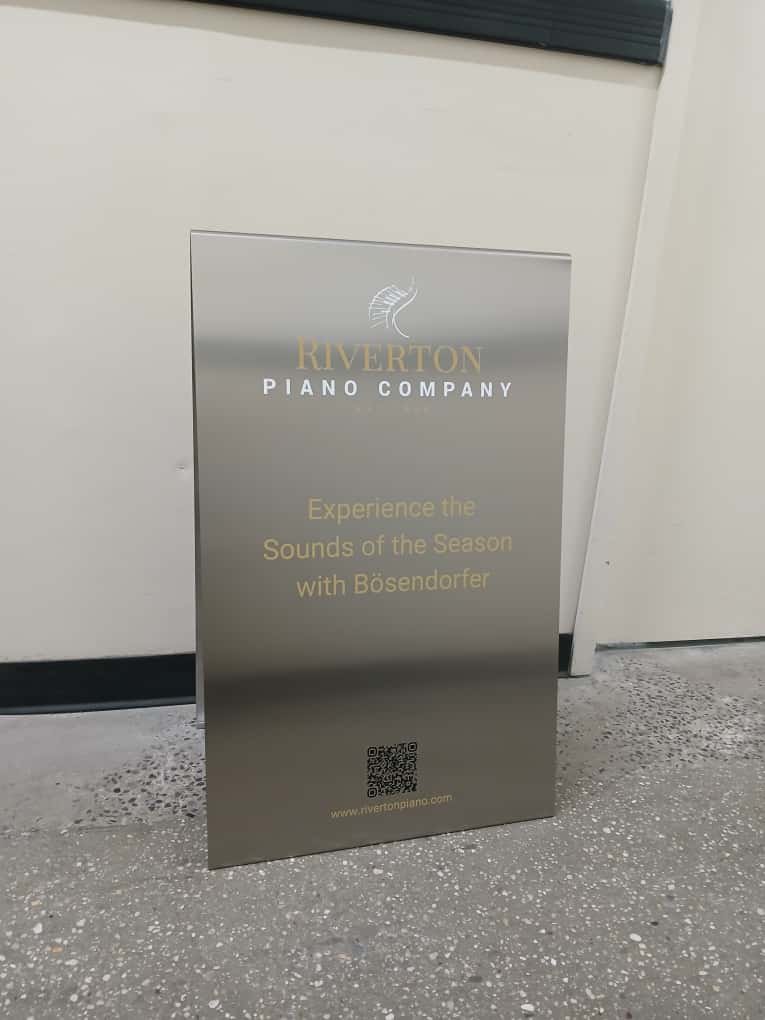 Brushed Stainless Steel A-Frame Sidewalk Sign