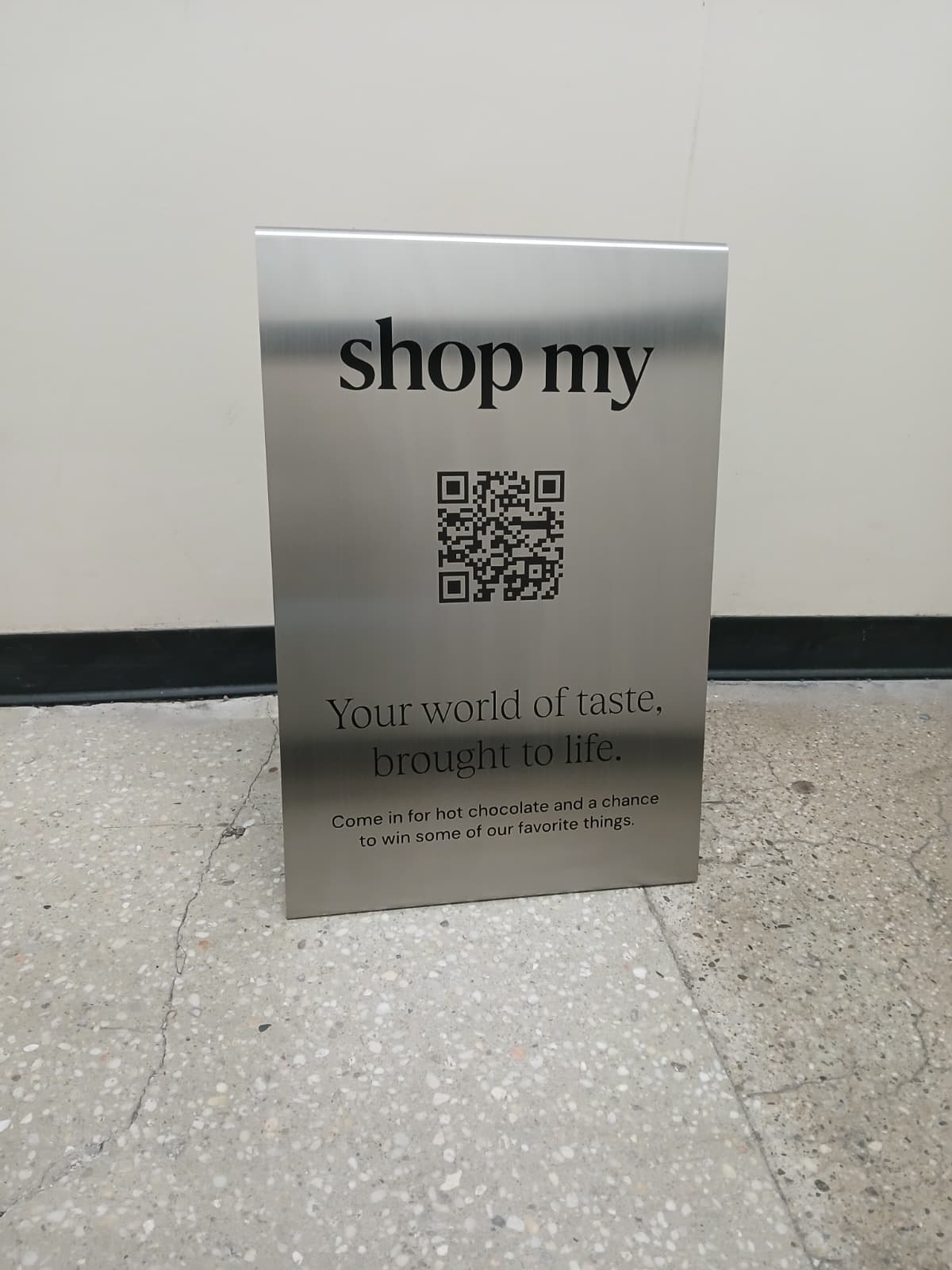 Brushed Stainless Steel A-Frame Sidewalk Sign