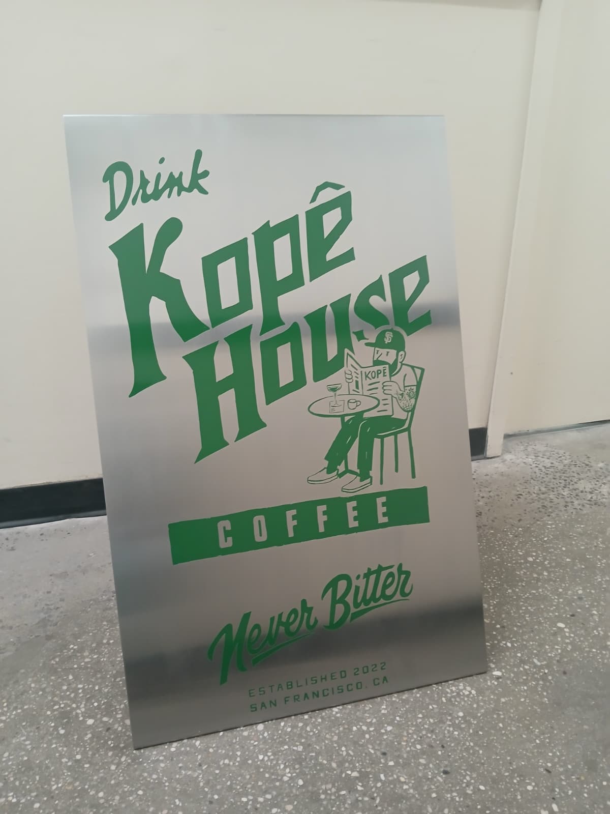 Brushed Stainless Steel A-Frame Sidewalk Sign