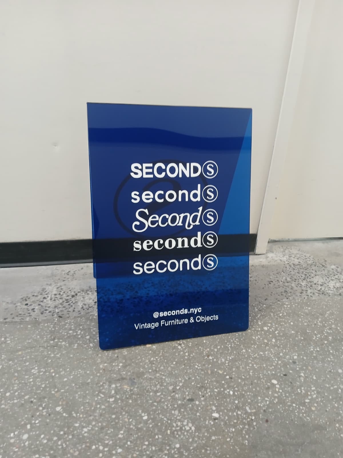 Blue Transparent Acrylic A-Frame Sidewalk Sign