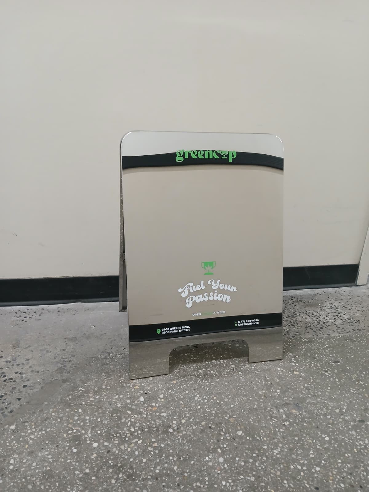 Rounded Stainless Steel A-Frame Sandwich Board Sign