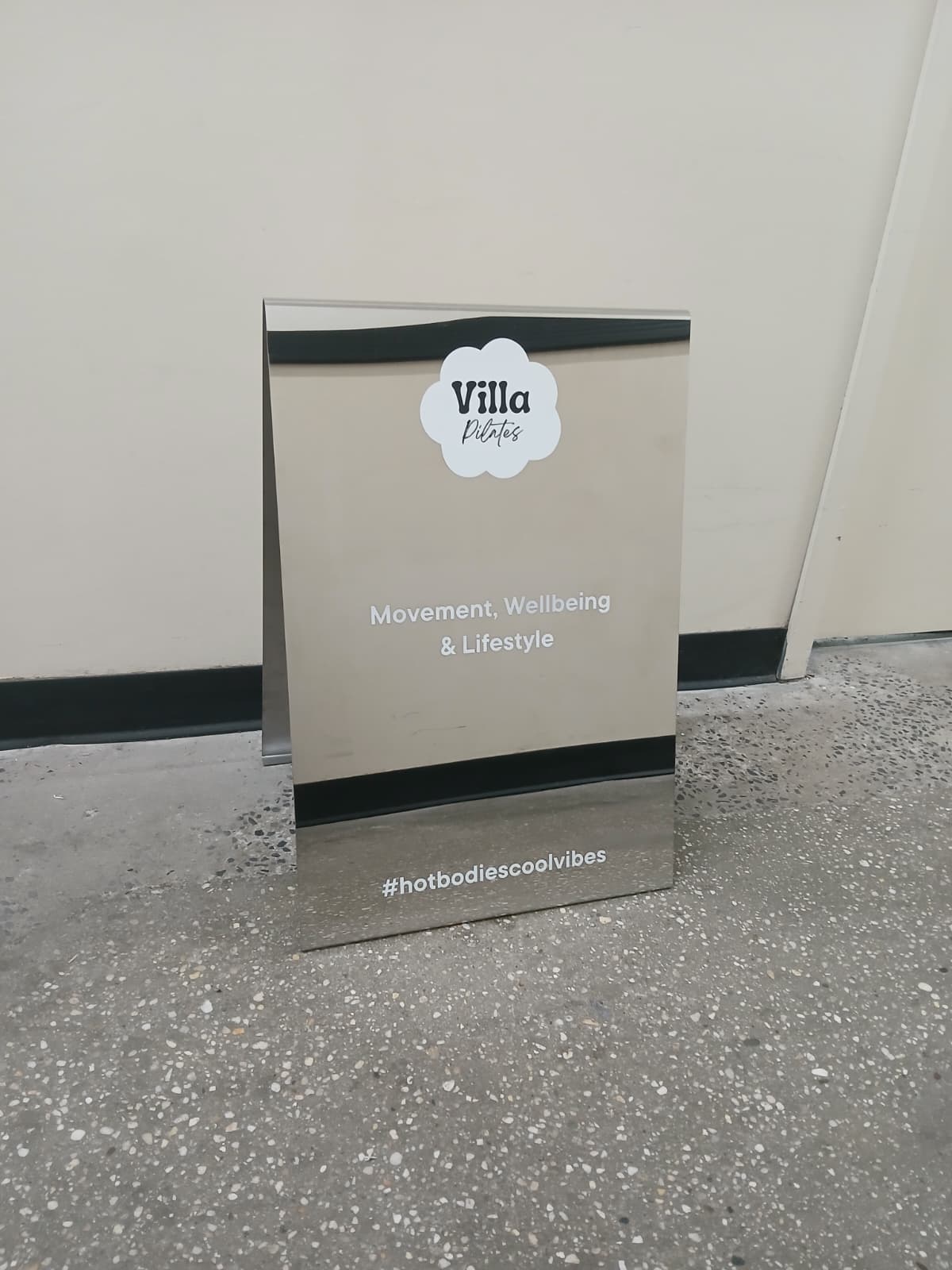 Mirrored Stainless Steel A-Frame Sidewalk Sign