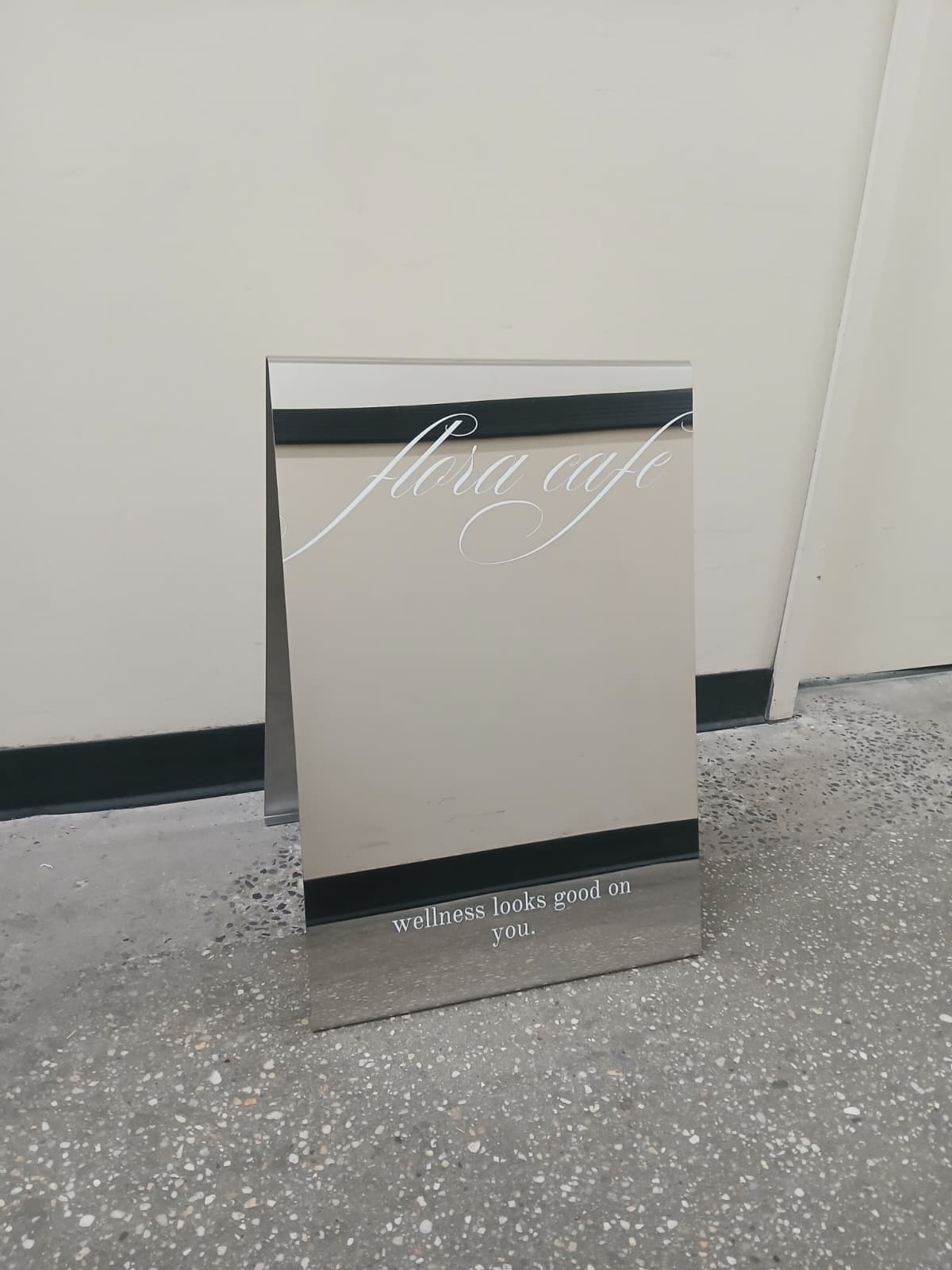 Mirrored Stainless Steel A-Frame Sidewalk Sign