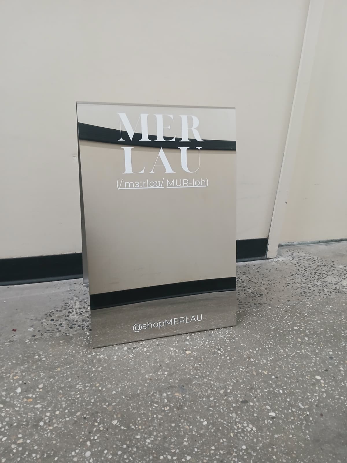 Mirrored Stainless Steel A-Frame Sidewalk Sign