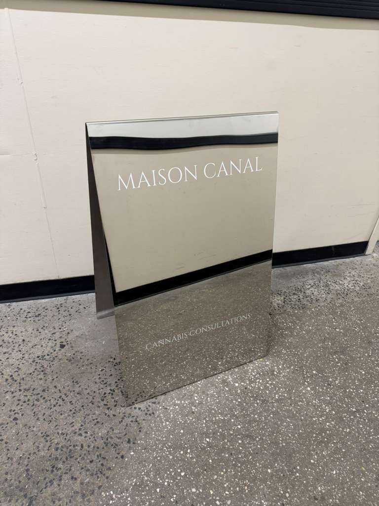 Mirrored Stainless Steel A-Frame Sidewalk Sign