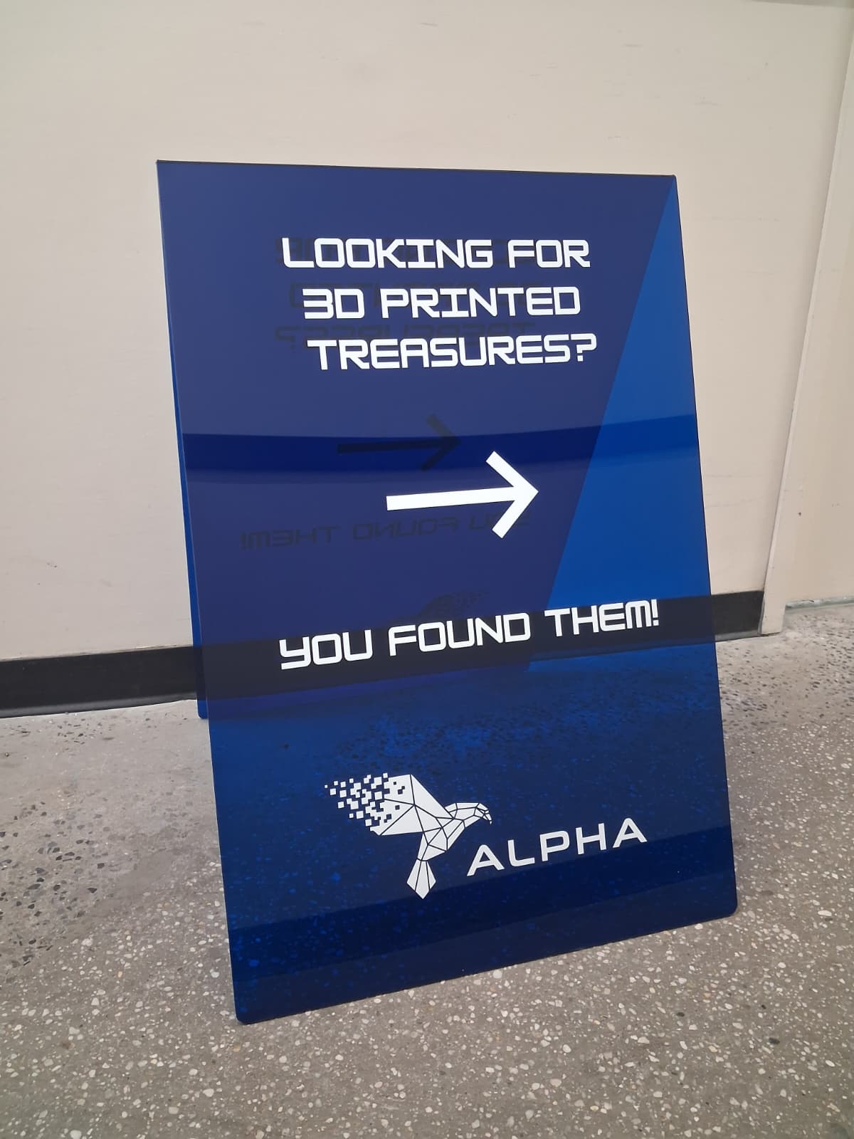 Blue Transparent Acrylic A-Frame Sidewalk Sign