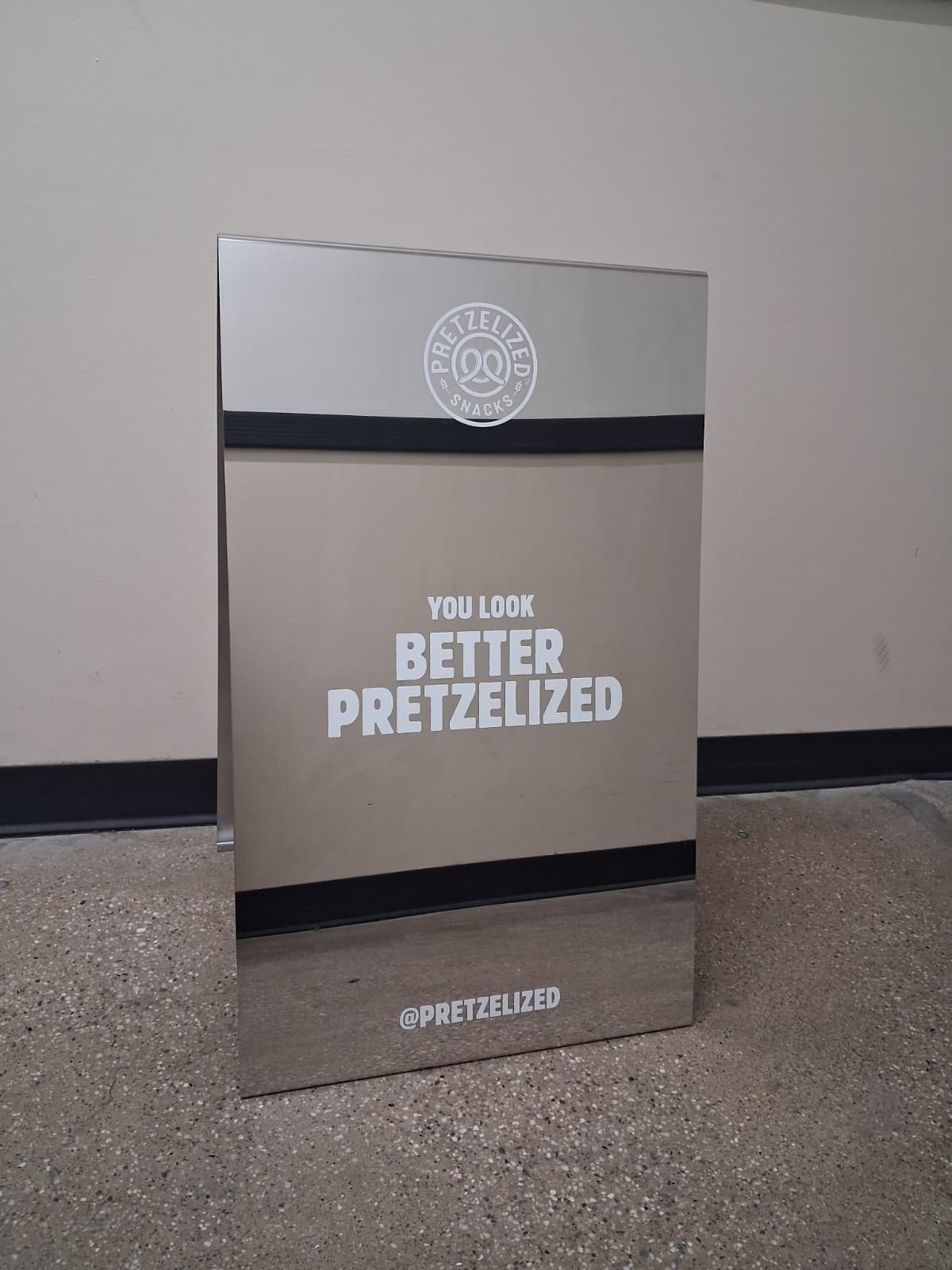 Mirrored Stainless Steel A-Frame Sidewalk Sign