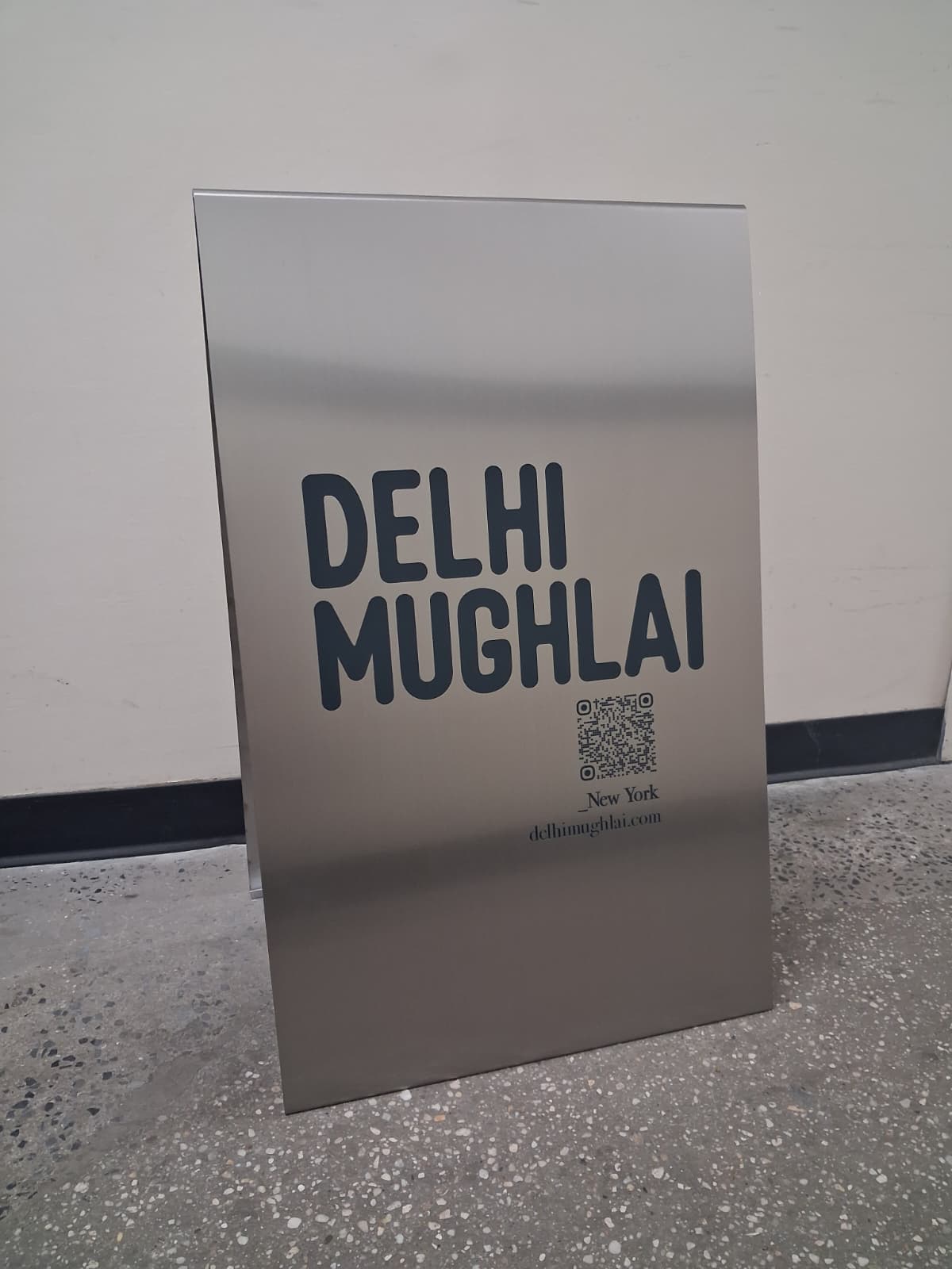 Brushed Stainless Steel A-Frame Sidewalk Sign