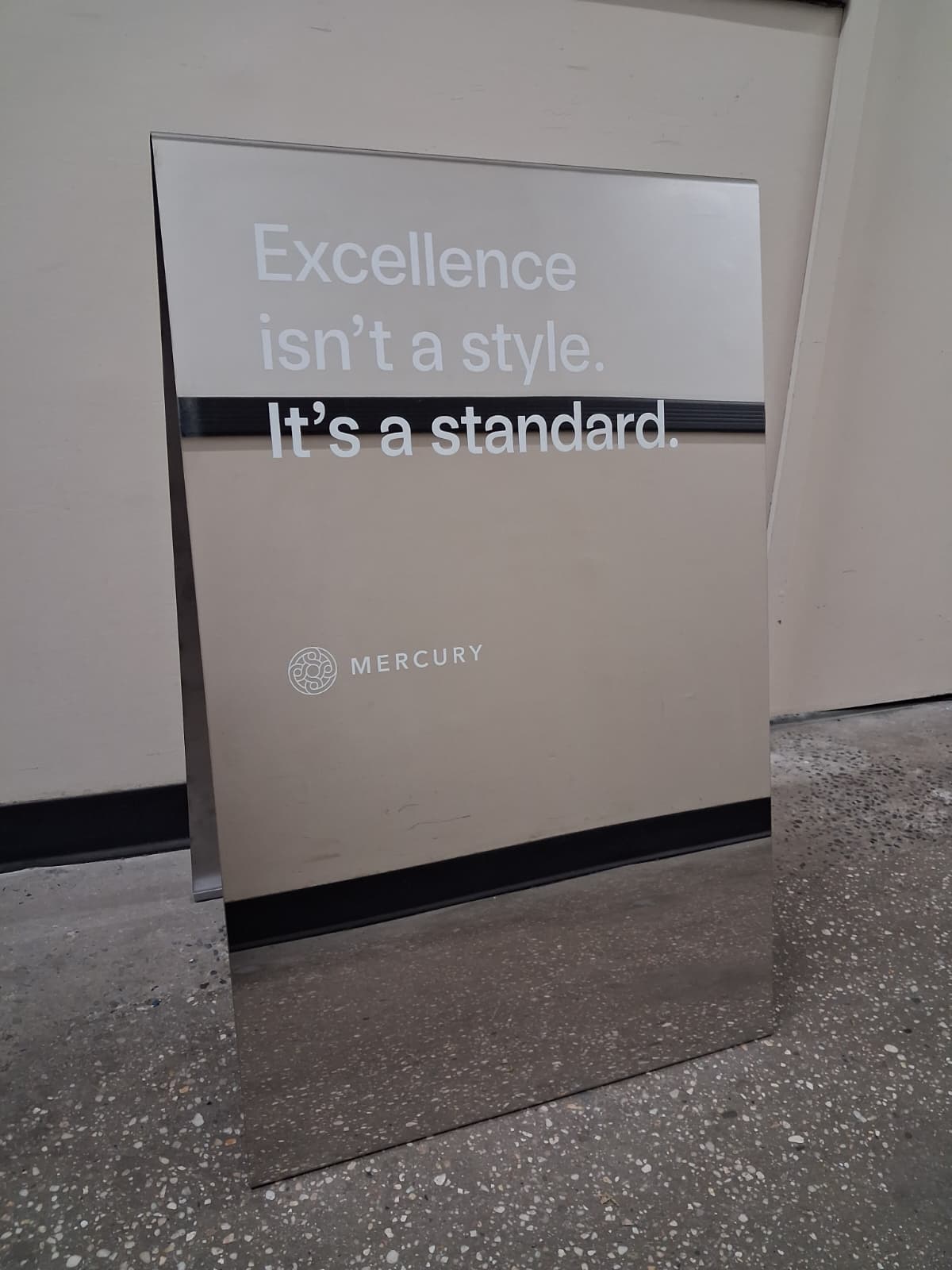Mirrored Stainless Steel A-Frame Sidewalk Sign