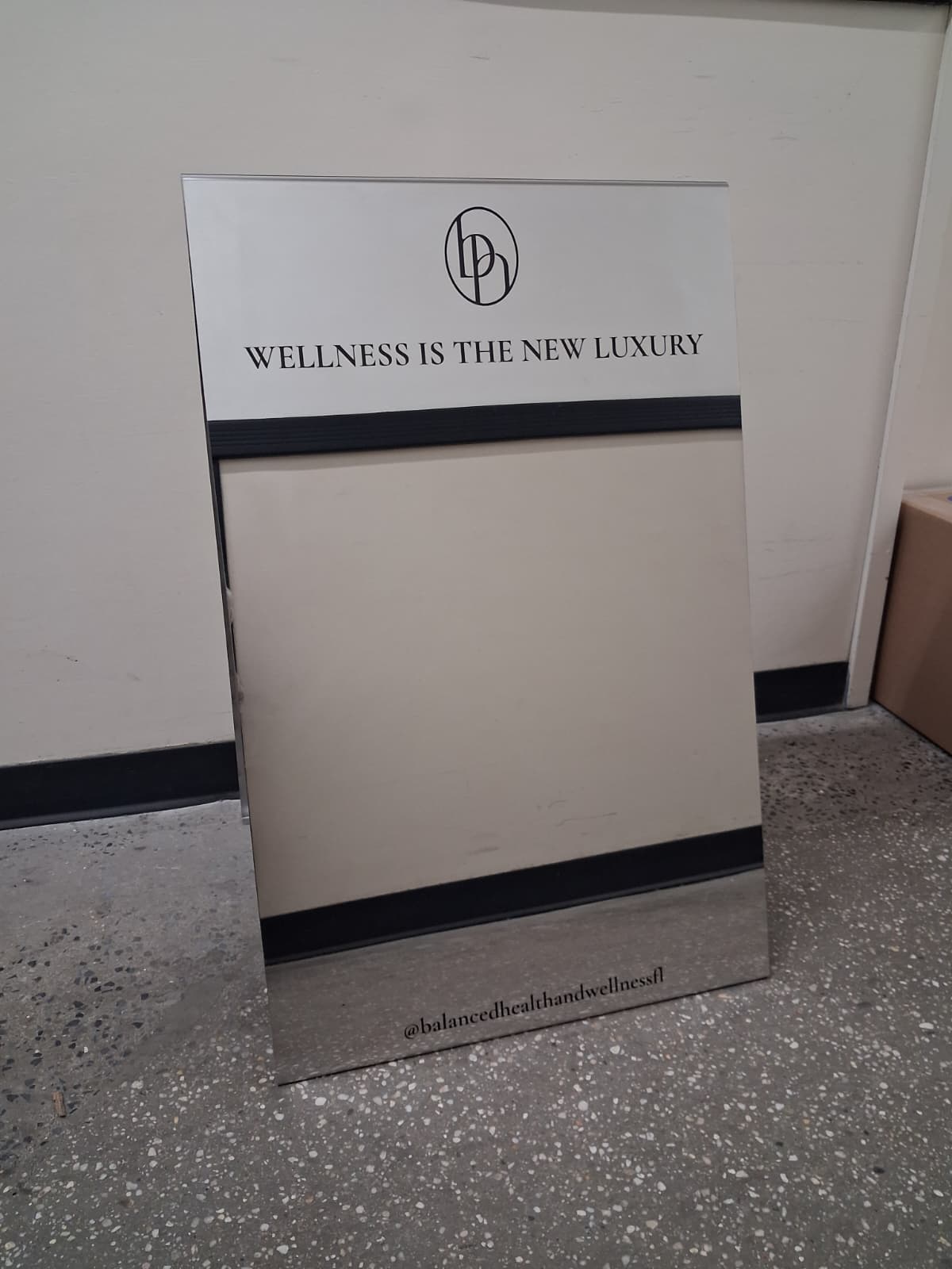 Mirrored Stainless Steel A-Frame Sidewalk Sign