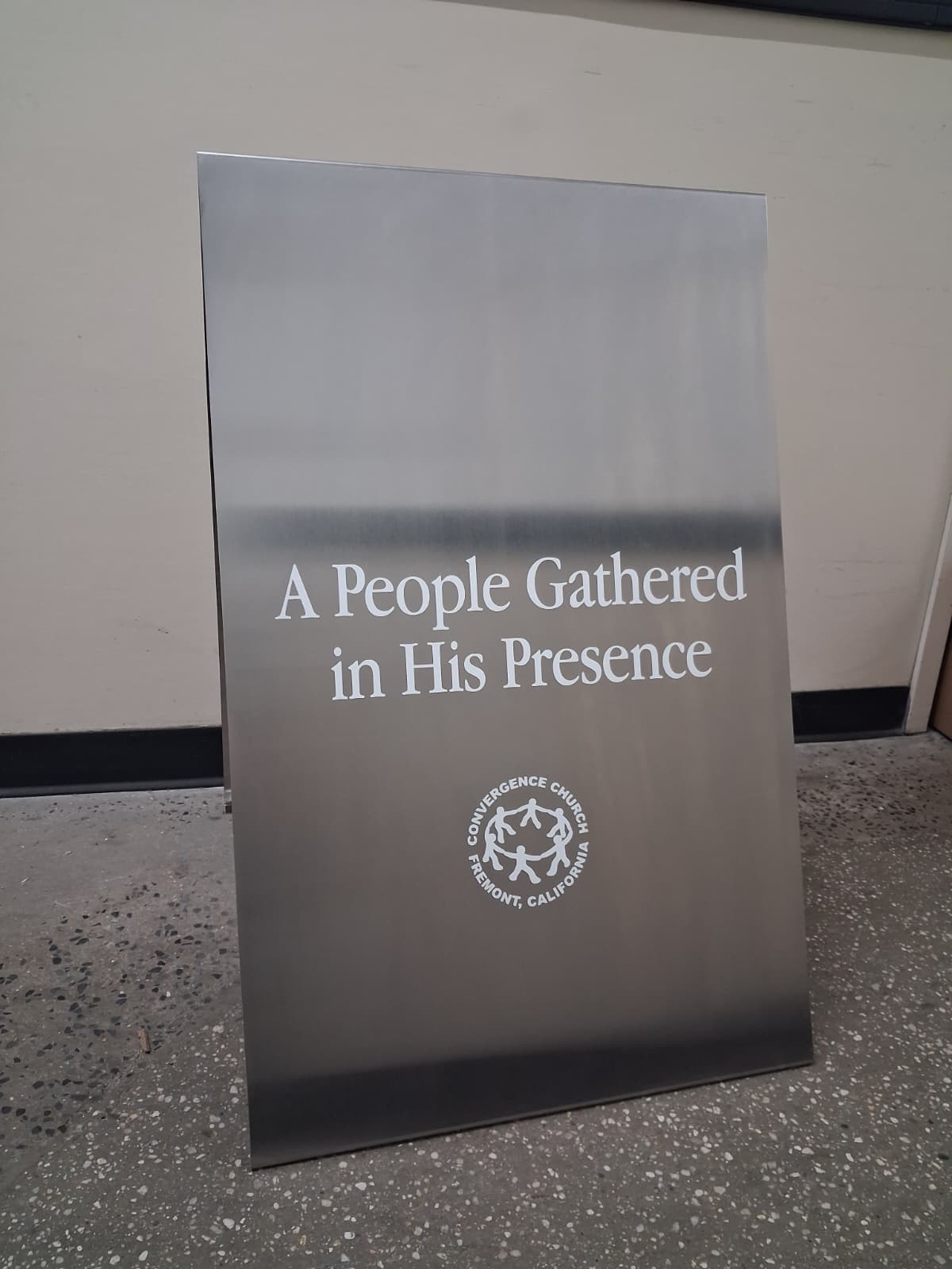 Brushed Stainless Steel A-Frame Sidewalk Sign