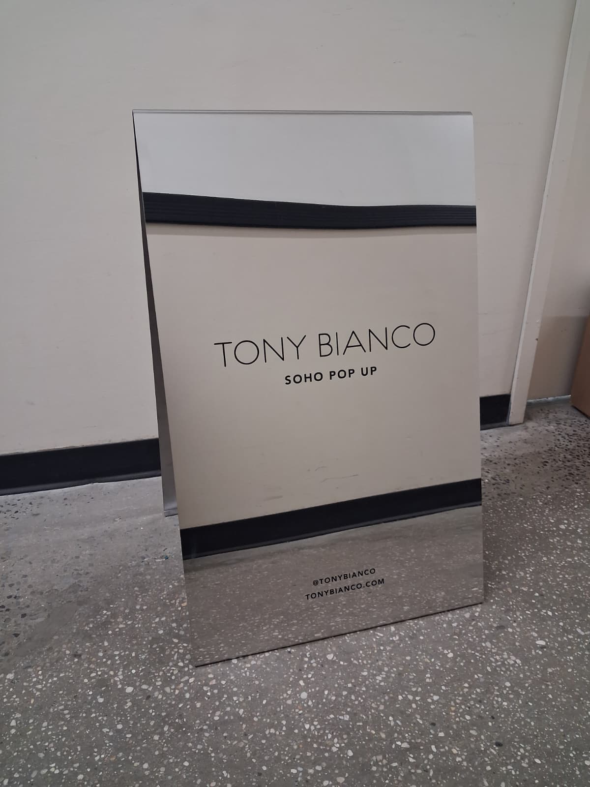 Mirrored Stainless Steel A-Frame Sidewalk Sign