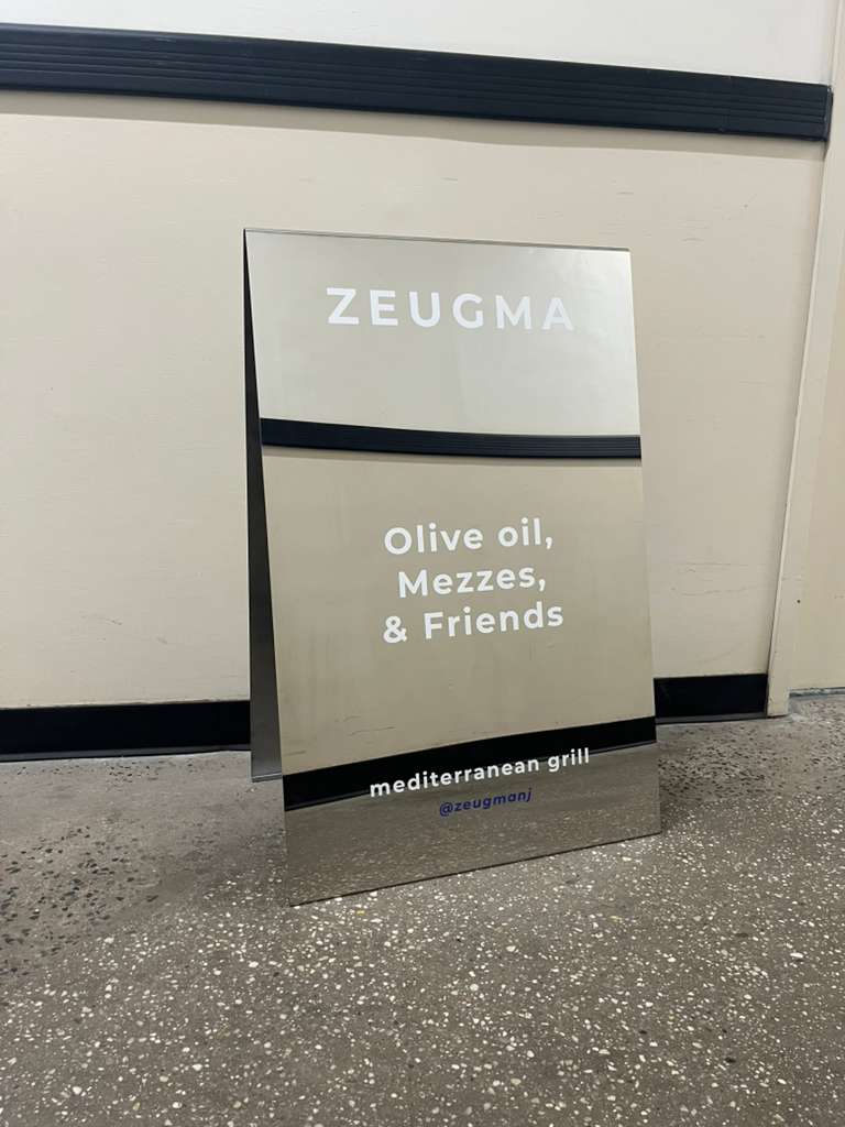 Mirrored Stainless Steel A-Frame Sidewalk Sign