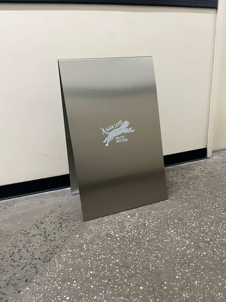 Brushed Stainless Steel A-Frame Sidewalk Sign