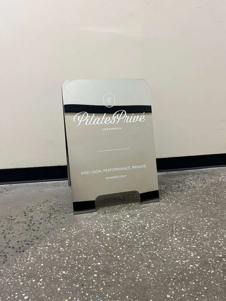 Rounded Mirror A-Frame Sandwich Board Sign
