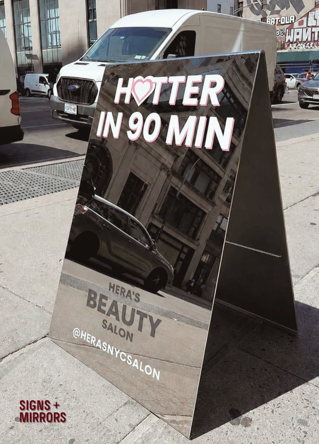 10 Mirrored Sidewalk Sign Ideas for Modern Businesses